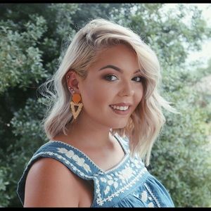 Orange and gold textured earrings